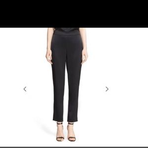 St. John Emma satin caviar ankle pants